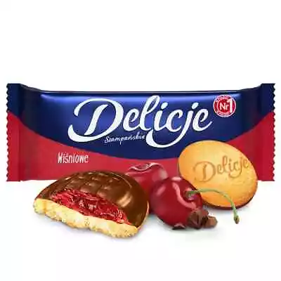 5x Mondelez Delicje Szampanskie Chocolate  Jaffa Cakes Cherries Wisniowe  147g • £10.99