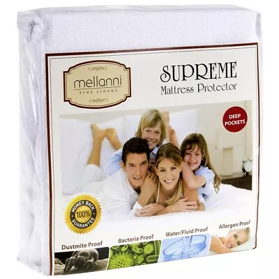 Mellanni Deep Fitted Mattress Protector - Dustmite & Water Proof Hypoallergenic • $11.97