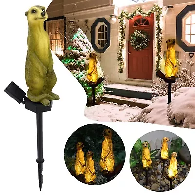 Meerkat Garden Ornament Solar Powered Waterproof Light Solar Meerkat Garden AU • $32.99