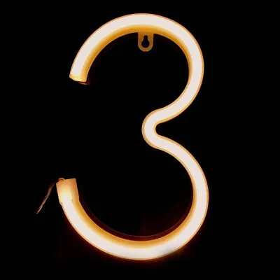 (Number 3) Light Up Numbers LED Sign Marquee Letters With Lights • £10.87