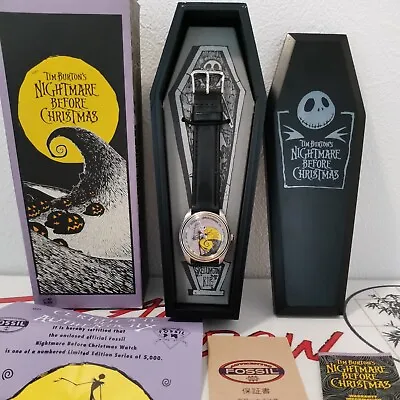 $120 • Buy Nightmare Before Christmas Fossil Jack Skellington Watch In Coffin Limited Ed