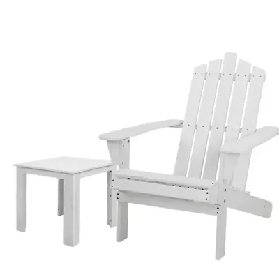 $143.95 • Buy Gardeon Outdoor Sun Lounge Beach Chairs Table Setting Wooden Adirondack Patio Ch