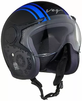 Brand New Vega Visor ABS Helmet-Large Black Blue • $61.19