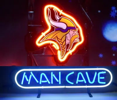 New Minnesota Vikings Man Cave Neon Light Sign 14 X10  Decor Lamp Bar Display • $80.63