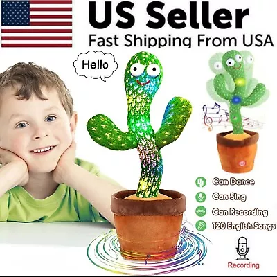 Dancing Cactus Plush Toy Doll Electronic Recording Shake With Song Funny Gift US • $13.99