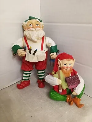 Midwest Christmas Santa Elf Figurine * 5.5” And His Helper Elf. • $18.90