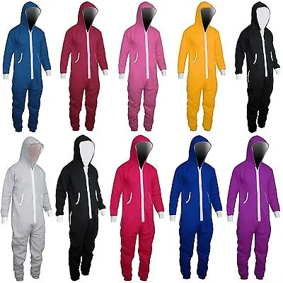 Mens Jumpsuit Non Footed Pajama Unisex OnePiece Playsuit Adult Onesie0 With Hood • $30.39