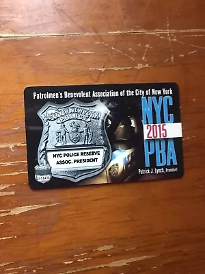 Patrolmen’s Benevolent Association 2015 NYPD PBA Card~Unsigned • $28.88