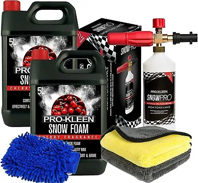 ProKleen Snow Foam Car Shampoo 10L Wash Wax Karcher Lance Cloth Glove PH Neutral • £49.95