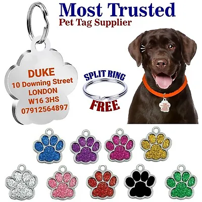 £0.99 • Buy Engraved Dog Tag Personalised ID Tags Name Disc Pet Cat Tags Animal Cat Collar