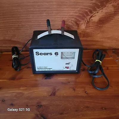 VINTAGE SEARS #608.718310 6-AMP 6/12 Volt BATTERY CHARGER TESTED AND WORKS • $45