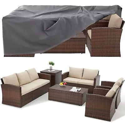 AECOJOY 7-Pieces Patio Sectional Sofa Outdoor Wicker Furniture Set W/Storage Box • $709.99