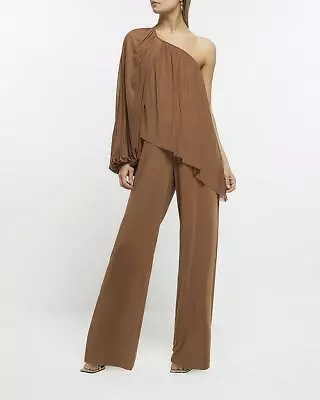 River Island Womens Brown Mesh Jumpsuit Size 14 • £16