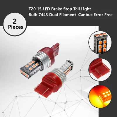 2x T20 15 LED Brake Stop Tail Light Bulb 7443 Dual Filament  Canbus Error Free • $9.50