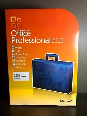 Seal 2010 Microsoft Office Professional Brand New For 3PCs64&32 W/Disc And Key  • $68