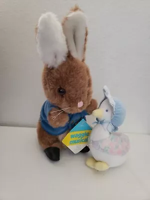 Vintage Eden Peter Rabbit Plush Stuffed Animal Musical Cottontail Jemima Duck • $32.70