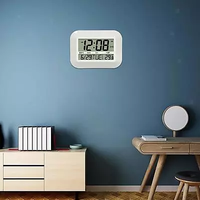 Electronic Wall Clock Alarm Wall Clock Alarm Clock With Day/Date/Temperature • £21