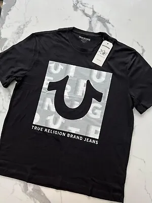 £29 • Buy BNWT  True Religion Logo T-shirt In Black. Relaxed Fit  Medium / P2p 22.5”