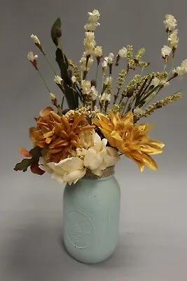 Teal Flower Mason Jar Centerpieces - Baby Bridal Shower Wedding Décor Flowers • $10