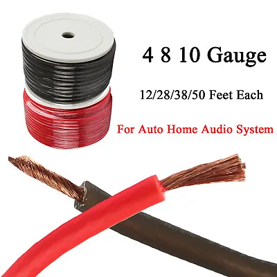 $12.99 • Buy 4 8 10 Gauge Ga Automotive Power Ground Wire Copper Clad AWG Amplifier Cable Lot