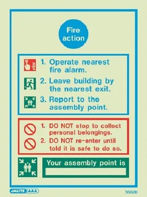 £14.62 • Buy (5562) Fire Action Notice Sign