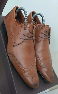 £9.95 • Buy Mens Urbane Pointed Shoes Brown Leather Brogues Indie/mod/60s Beatles/stones