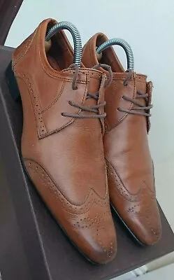 £9.95 • Buy Mens Urbane Pointed Shoes Brown Leather Brogues Indie/mod/60s Beatles/stones