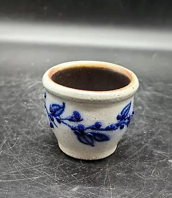 Vintage Salmon Falls Pottery Salt Blaze Blueberry Miniature Cup Planter 2.25  • $19.99
