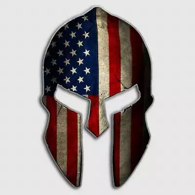 American Flag Spartan Helmet Decal Sticker USA Molon Labe Patriot 2nd Amendment • $6.99