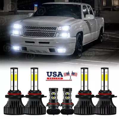 For Chevy Silverado 1500 2500 HD 2003-2005 2006 LED Headlights+Fog Lights Bulbs • $35