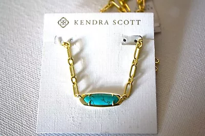 Kendra Scott Layla 14K Gold Plated Turquoises Adjustable Pendant Necklace NWT • $115