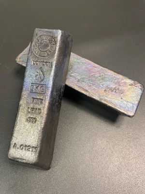£15.50 • Buy LEAD INGOT 2 (Rainbow) .999 Pure 1KG/1000g  Bar/Bullion - By INGOTS WE TRUST™️🔥