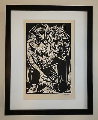 MAX PECHSTEIN Original HAND SIGNED German Expressionist WOODCUT 1919 Frame • $4500