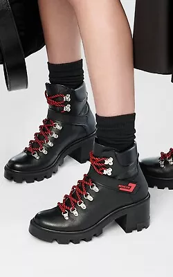 Moncler Carol Hiking Boot Black Leather Women’s 41/11 $795 • $449.99