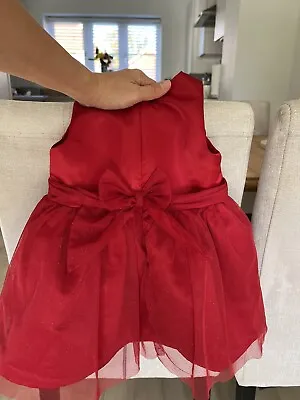 Girls Red Dress 12-18 Months • £6