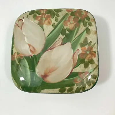 Lesal Ceramics Floral Jewelry Trinket Box Lisa Lindberg Van Nortwick Signed 1998 • $29.49