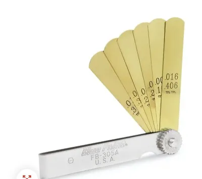 Blue Point 6 Blade Feeler Gauge Brass Blades Metric And SAE NEW • $18.64