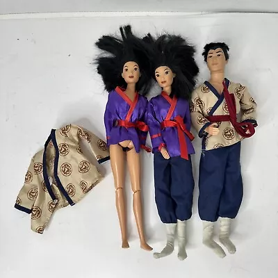 1993 Mattel Disney Princess Warrior Mulan Doll Lot Of 3 • $35