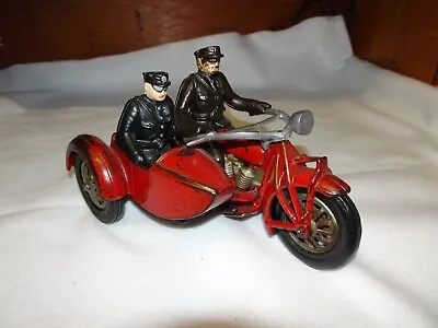 Vintage Cast Iron Hubley Toy Motorcycle With Side Car Policeman Riders • $999.99