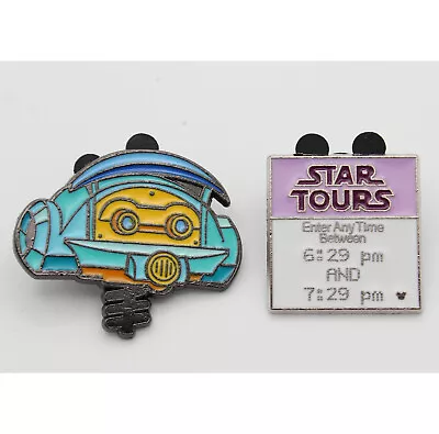 Disney Star Tours 2 Pin Lot D23 Captain Rex & Star Tours Fast Pass Pin • $9.99