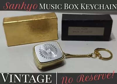 ✨VINTAGE✨ SANKYO MINIATURE WIND-UP MUSIC BOX KEYCHAIN Song  Love Story  (Works)  • $14.70