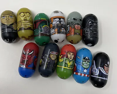 Star Wars & Marvel  Mighty Beanz Lot Of 11 Boba Fett Spider-Man Vader Luke C-3PO • $9.99