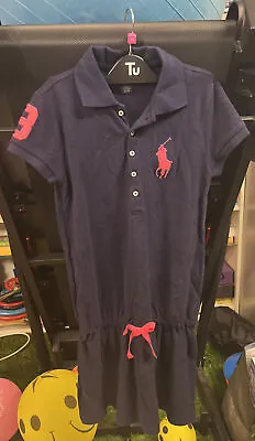 £21 • Buy Girls Polo Ralph Lauren Navy Blue Dress Size M (8-10)