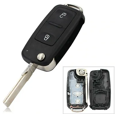 2 Button Flip Remote Key Shell Fit For VOLKSWAGEN VW Golf Polo Passat SEAT SKODA • $4.28