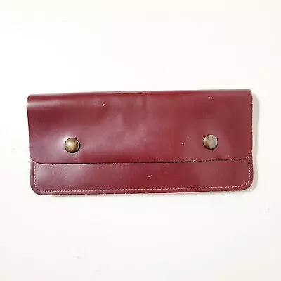 Vtg Meeker Top Grain Leather Biker Trucker Brown Wallet Billfold 9x4x0.5  Snaps • $59.98