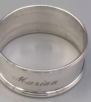 Lunt Sterling Silver Napkin Ring .75  Wide Monogrammed  Marian  • $35