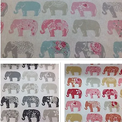 £10.95 • Buy Clarke And Clarke-Studio G-Elephants Cotton Print Fabric.For Upholstery/Curtains