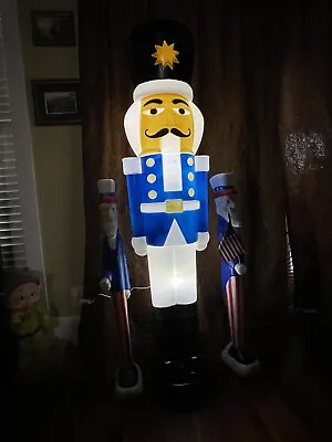 Nutcracker Blow Mold Christmas Decoration Blue 59”  Toy Soldier Vintage Style • $114.99