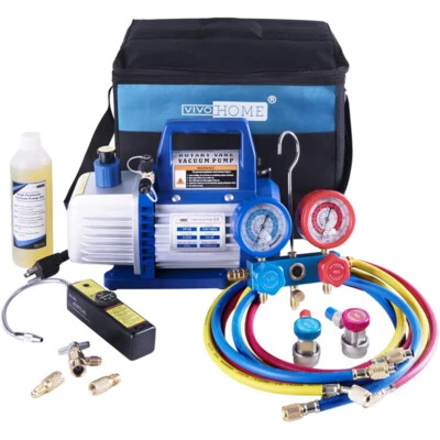 $138.99 • Buy 4CFM 1/3HP Air Vacuum Pump HVAC Refrigeration AC Manifold Gauge R134a ETL Listed
