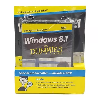 Windows 8.1 For Dummies Book With DVD Bundle By Andy Rathbone Paperback • $20.52